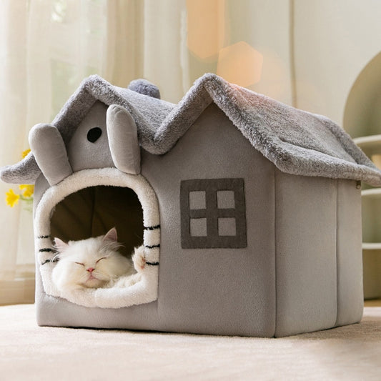 Foldable Cat House Winter Warm Chihuahua Cave Bed